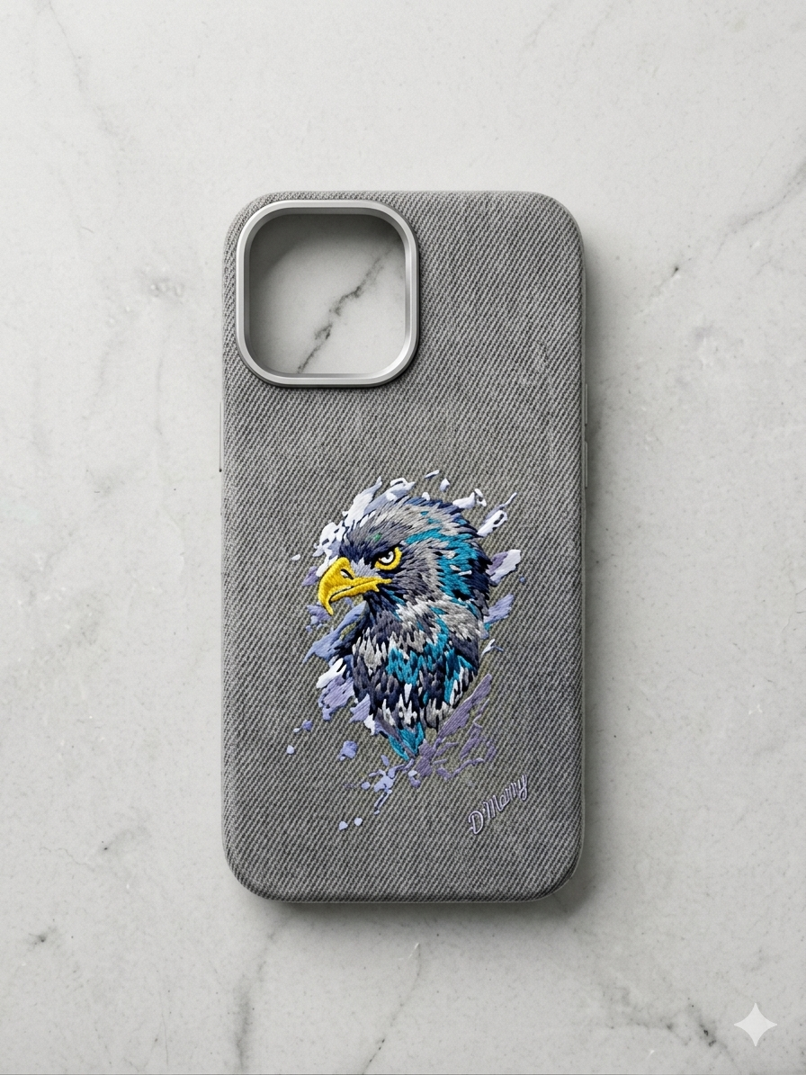 3D Embroidery Cases - Eagle Grey