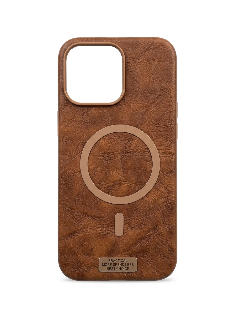 Leather Magsafe Case - Brown - 16 Pro Max