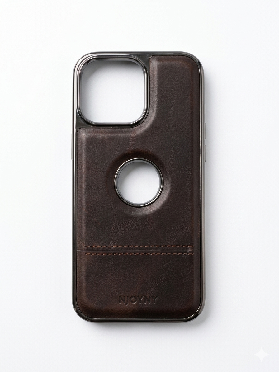 NY Premium Leather Case - Brown - 16 Pro Max