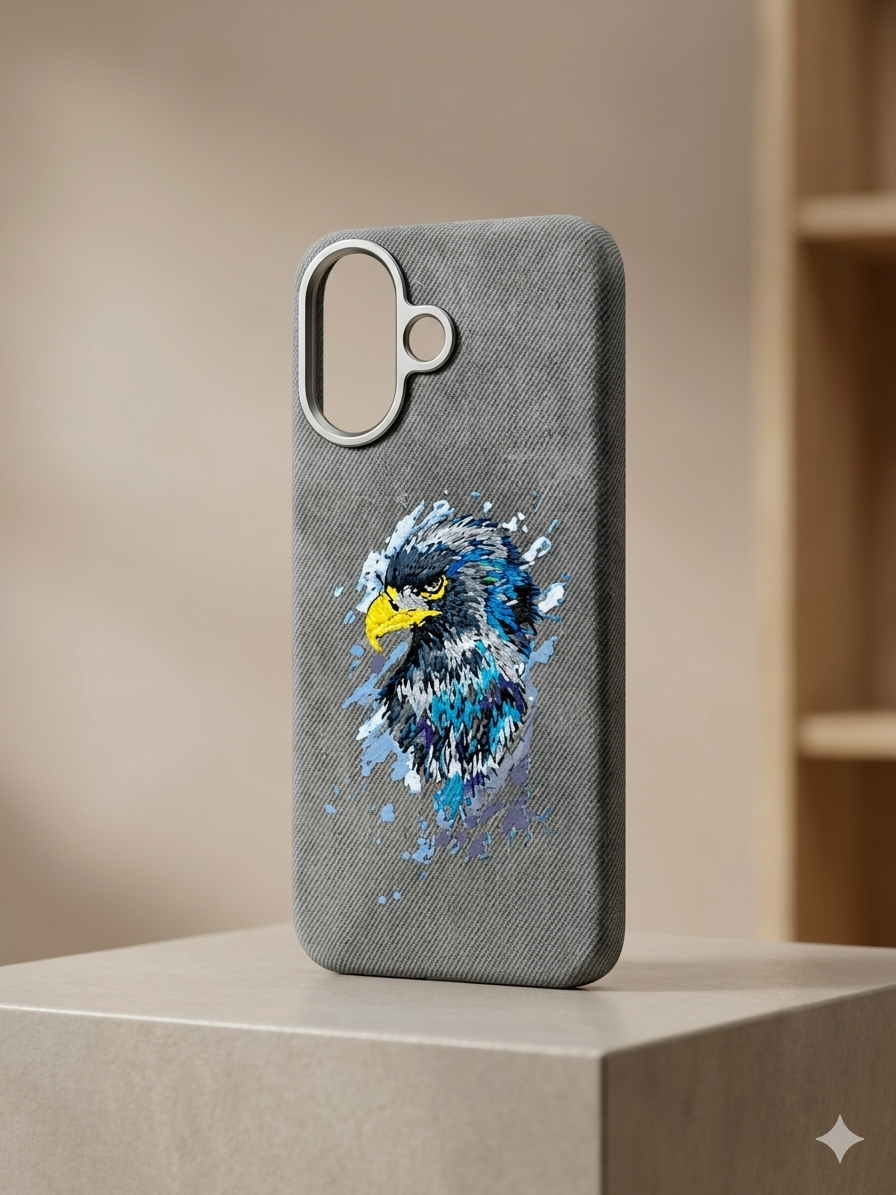 3D Embroidery Cases - Eagle Grey