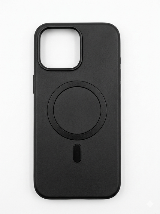 Leather Magsafe Case -  Black  - 16 Pro Max