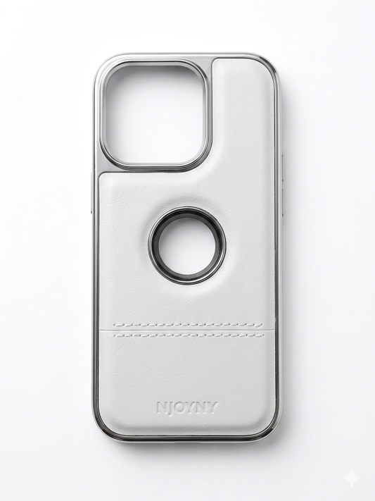 NY Luxe Leather Case - Grey White - 16 Pro