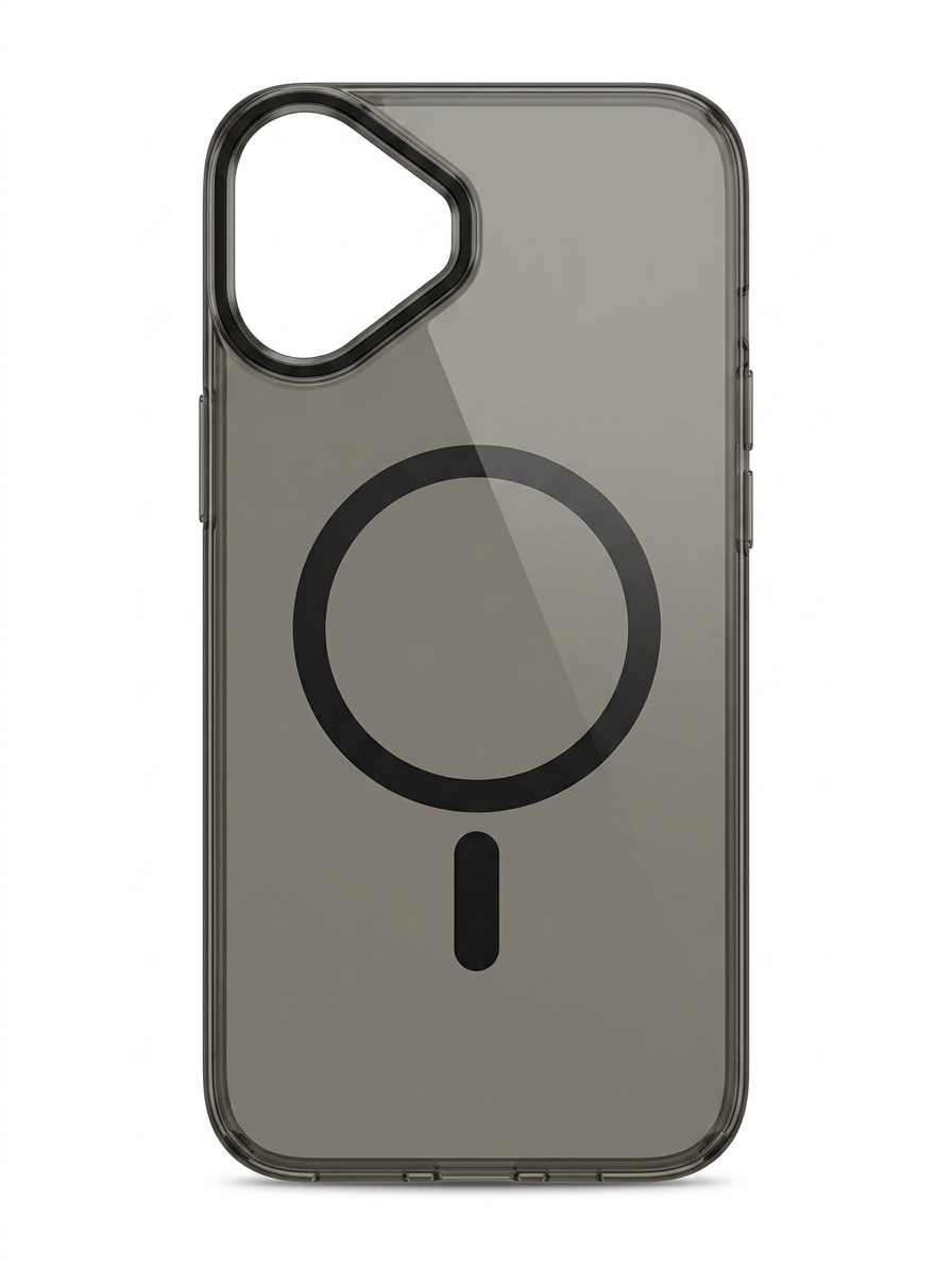 Transparent Anti Yellow Magsafe Case  - Black  - 16  Plus
