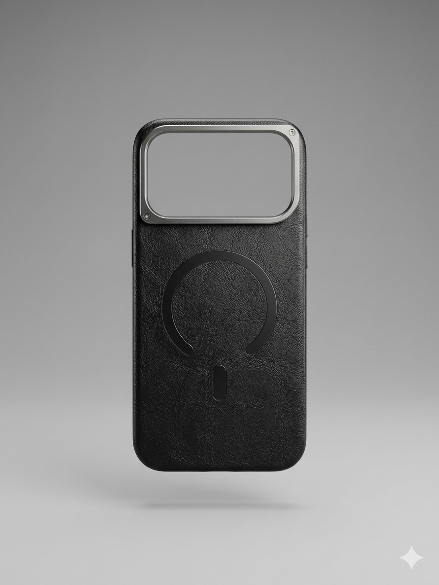 Leather Magsafe Case - Black - 17 Pro