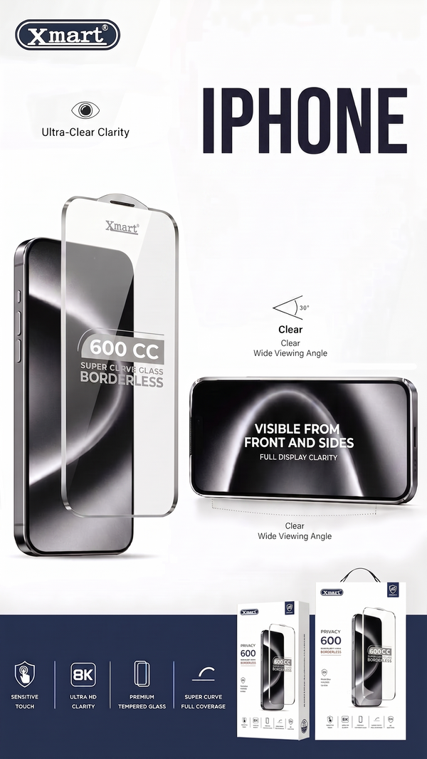 600 CC Borderless Clear- Iphone