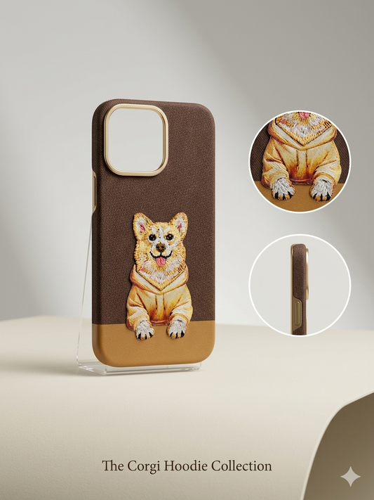3D Embroidery Cases - Husky Brown