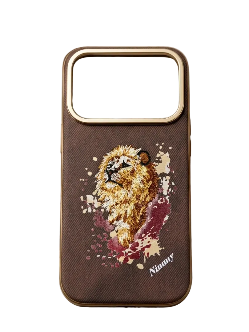 3D Embroidery Cases - Lion Brown